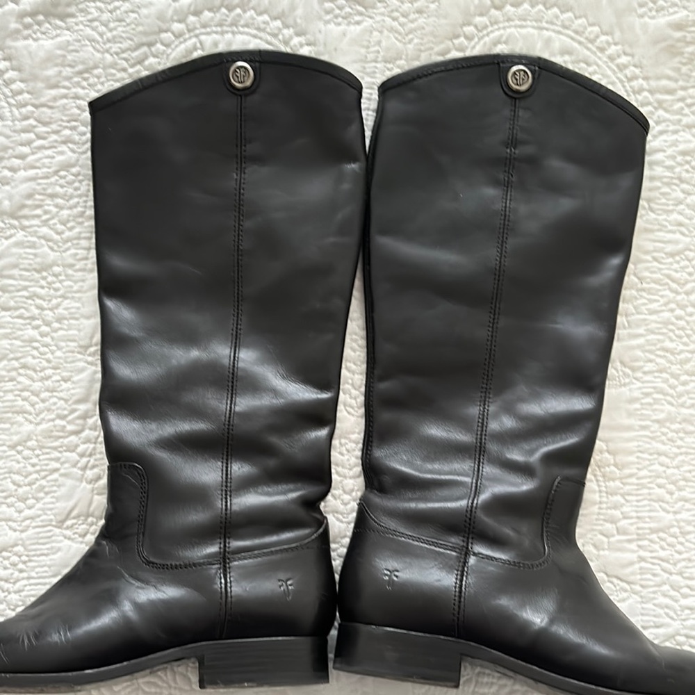 Melissa Frye Size 8B Black Leather Boots - Picture 7 of 10